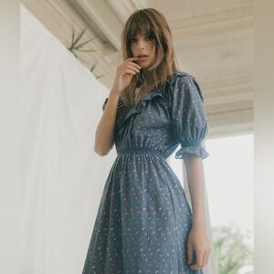 Christy Dawn “The Naomi Dress” in Lapis Aster Garden (Size M)